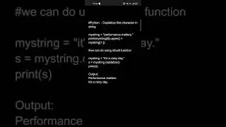 Python  program : Capitalize first character in string