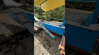 My bangka at low tide with improvements !#filamcouple #philippines #bangka