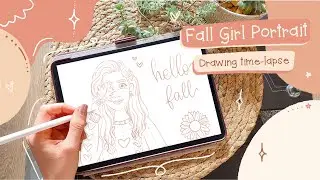 🎨🖌️ Draw with me Fall girl | Time-lapse process | Digital illustration in Procreate