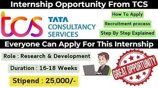 Online TCS Internship Opportunity 2024 | Hiring for Fresher | 25k Stipend |  Apply Now #internship