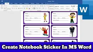 How To Create Notebook Sticker in MS word | Create and Print Notebook Sticker in Word Document
