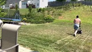 Shirtless Sweaty Sunday Funday Lawn Mowing