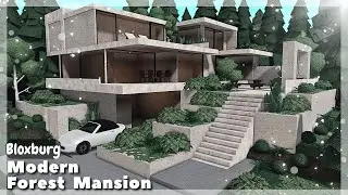 BLOXBURG: Modern Forest Mansion Speedbuild | Roblox House Build