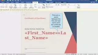 Mail Merge MS Excel to MS Word Certificate to PDF