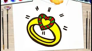 Golden ring. How to draw a gold ring easily