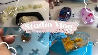 Studio Vlog - Dried Flowers, Jewellery Making, Jewellery Trays Using Alcohol Inks, Small Business