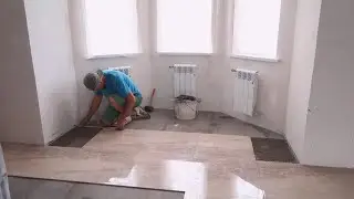 Как правильно делать подрезку напольной плитки к стене (урок)