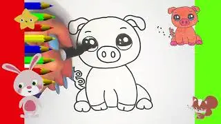 Kawaii. Dibujos para dibujar. Dibujos cute para hacer muy fácil. Cerdito 🐷