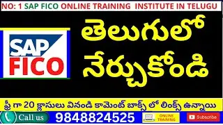 కొత్త బ్యాచ్ స్టార్ట్ అవుతుంది 25.08.2024 - మార్కెట్లో No1 SAP ట్రైనర్ # AMR SAP  FICO ట్రైనింగ్