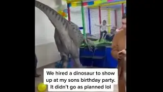 Dinosaur Scares Kids at Birthday Party #shorts