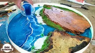 How to make Epoxy Coffee Ocean Table - Resin Art and Wood | Woodworking Projects
