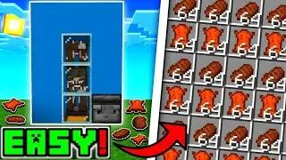 🦅 Minecraft Bedrock 1.19 | EASY AUTOMATIC COW FARM TUTORIAL!