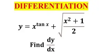 y=x^tanx + ((√ x^2+1)/2) Find dy/dx / Derivative x power tanx + root (x^2+1) by 2 / Differentiation