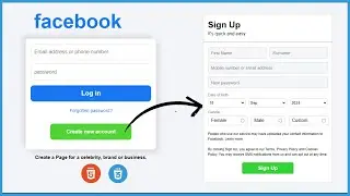 How To Create Facebook Sign Up Form Using HTML And CSS | How To Link HTML Page | HTML & CSS