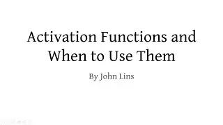 Activation Functions