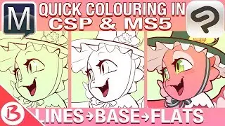 QUICK FLATS AND COLORING IN CLIP STUDIO PAINT AND MANGA STUDIO - HOW TO USE SELECTION AND FILL TOOL