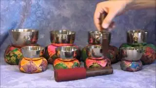 Silver Tara 8 Bowl Chakra Set Notes C to C