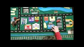 Car Play Mat & Toy Storage Bag: City Vehicle Set - Handmade by My Felting Dreams