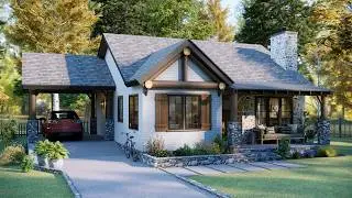 31'x33' (10mx9m) Cozy 2-Bedroom Country House - Perfect for a Simple Life | Small House Design Idea