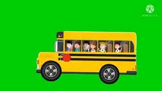 Moving School Bus Green screen