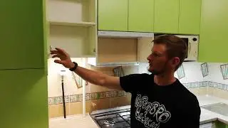 Угловая кухня. Фасады матовые, пуш ап. Еврозапил.