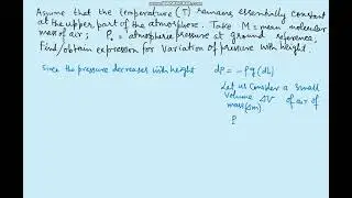 Variation of Atmospheric Pressure with Height