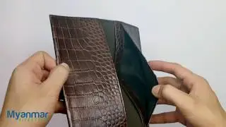 Genuine Leather Crocodile Pattern Qialino Mobile Phone Wallet Case, Myanmar Lifestyle Online Store