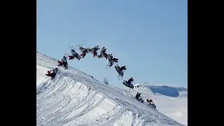 WORLD FIRST TANDEM SNOWMOBILE BACKFLIP