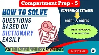 Questions based on Dictionary | Class 11 ,12 CBSE | Compartment Computer Science | Supplementary