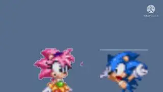 Amy hits sonic (lol)
