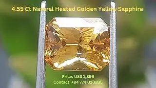 4 55 Ct Natural Golden Yellow Sapphire