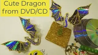 Waste Material Craft Ideas|Recycle DVDs in to Cute Dragon #bestoutofwaste #RecycleDVDs #cdrecycling