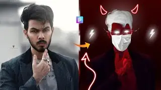 Neon Glowing Vector Effect In Picsart | Picsart Devil Neon Glowing Vector Effect | Editz Club