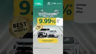 HBL CarLoan brings you unbeatable value with the lowest fixed markup rate of just 9.99%!