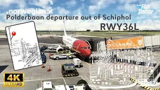 RWY36L | Polderbaan departure out of Schiphol | PMDG 737