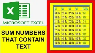 Sum numbers containing text | #exceltutorial | #excelfansonly