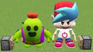 SPIKE BRAWL STARS + BOYFRIEND FNF Friday Night Funkin' Characters in Minecraft