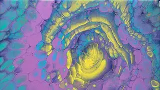 (541) Rainbow Cloud Pour - Straight Pour- Cells No Silicone -  Acrylic Paint Pouring - Fluid Art