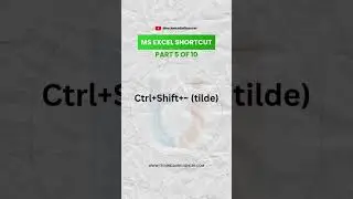 MS Excel Shortcuts Part 5 of 10 #Excel #MicrosoftExcel #ExcelShortcut #ExcelTips #ExcelTricks