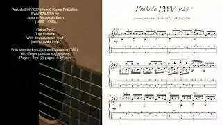 Bach Prelude BWV 927 guitar solo