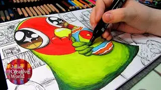 EASTER SPECIAL COLORING SHADING  AND FINISH. Part three, how to draw and create spring time sketch.