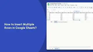 How to Insert Multiple Rows in Google Sheets? | Google Sheets Tutorials | Trainn