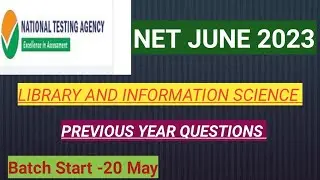 NTA NET 2023 IMPORTANTS QUESTIONS LIBRARY SCIENCE.