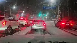 2025 설연휴 폭설속 분당 서현로 야간주행