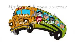 Hjulen på bussen (vers 1 o 2) (med text)