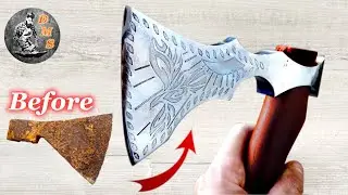 Awesome restoration of a rusty hatchet