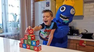 Rainbow friends in our reality! The blue monster is stalking us!