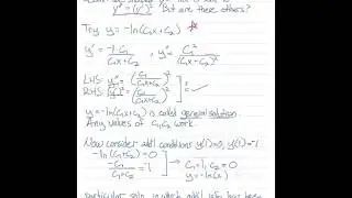 Explain the difference between a general solution and a particular solution