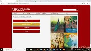 Online Art Gallery JAVA project using JDBC ,Servlet and JSP