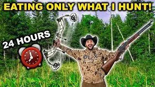Eating ONLY What I HUNT for 24 HOURS!!! (Survival Challenge)